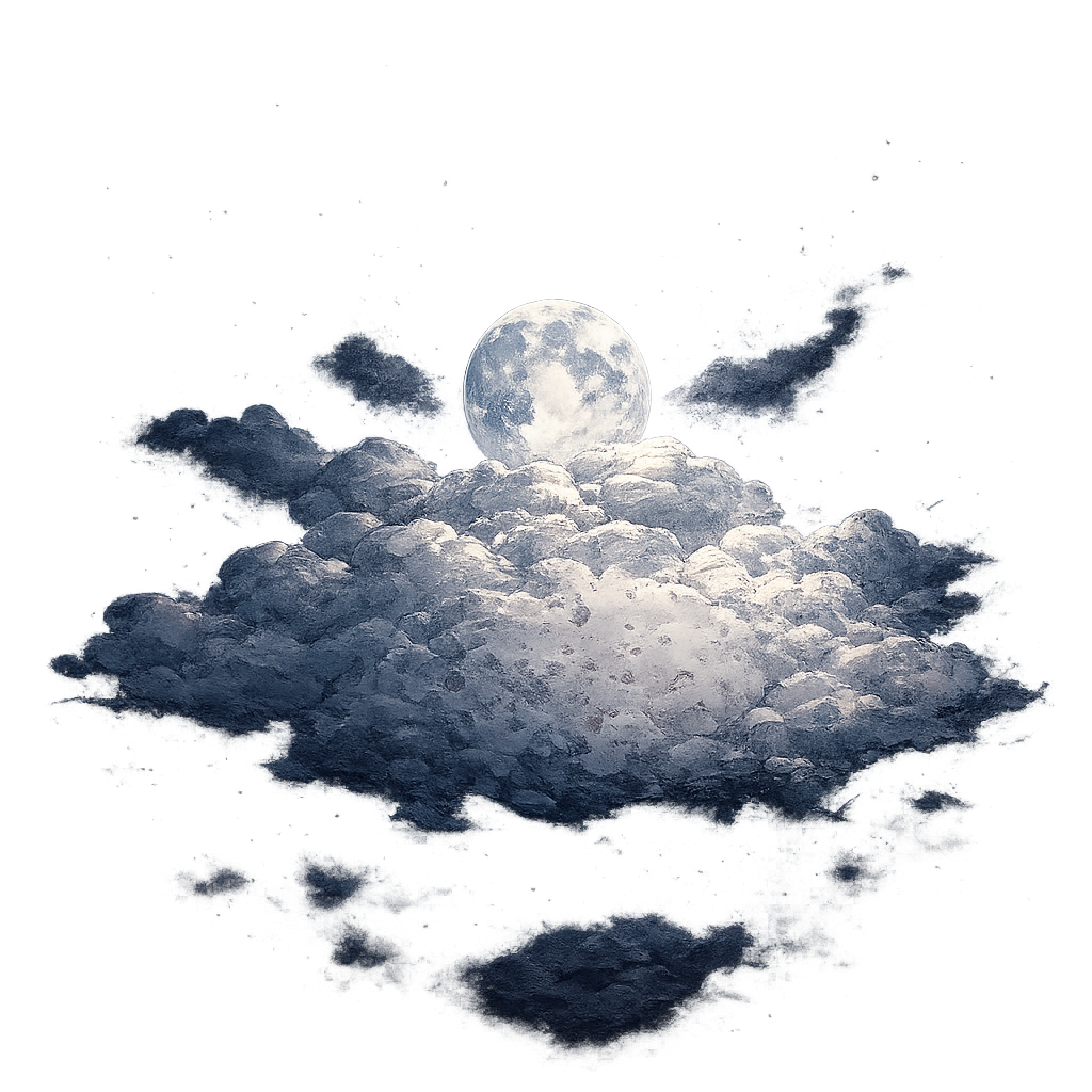 A moonlit cloud scene to represent starting with GriffinForms in dark mode